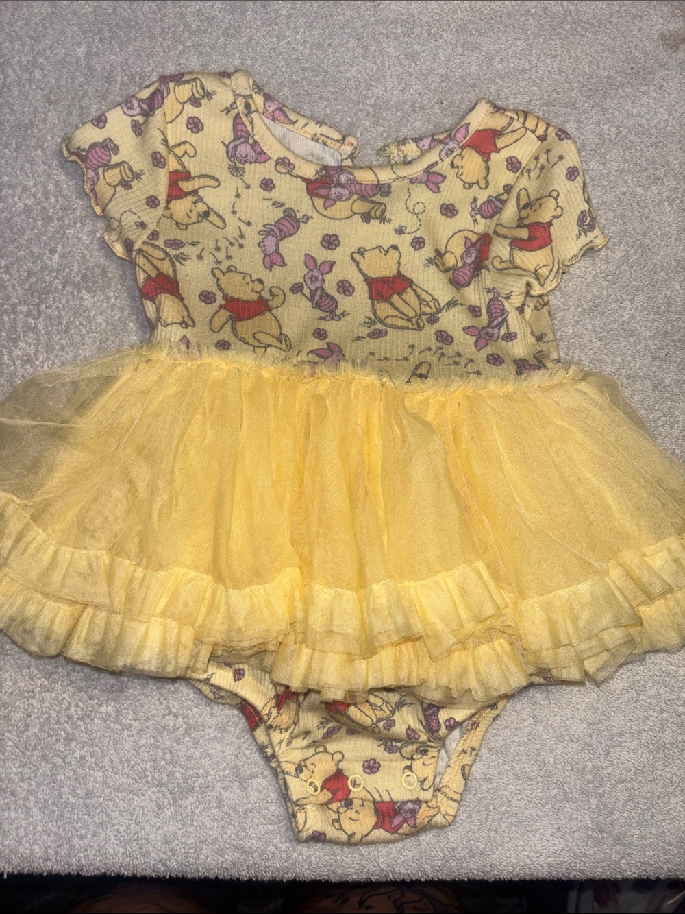 Disney Yellow Winnie the Pooh Tutu Onesie Dress